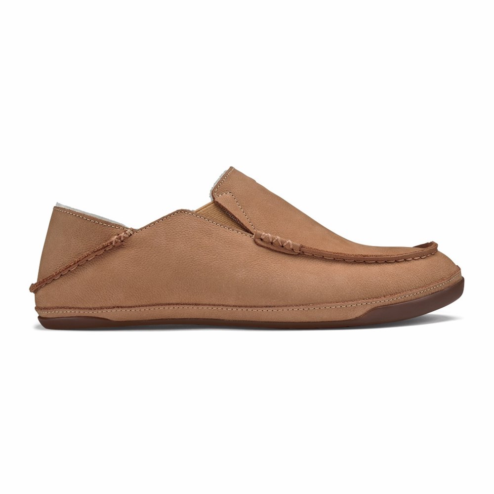 Beige OluKai Kīpuka Hulu Men\'s Slippers | 63954-RHEP