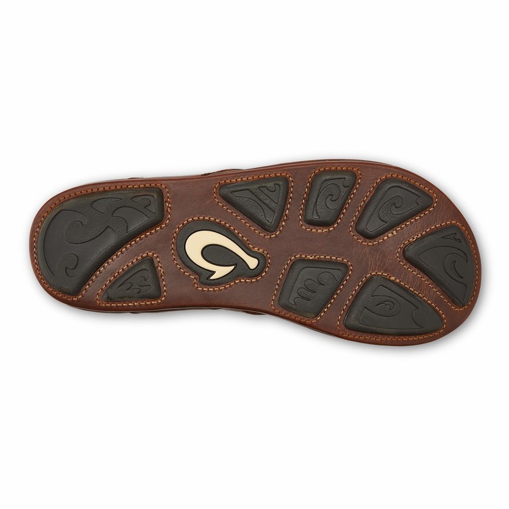 Beige OluKai Mekila Men's Sandals | 69375-NWYG