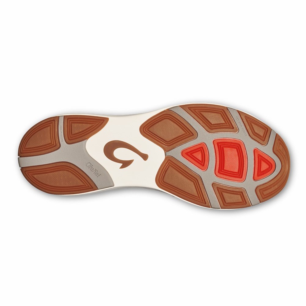 Beige OluKai Mio Lī Men's Sneakers | 31289-CKZM