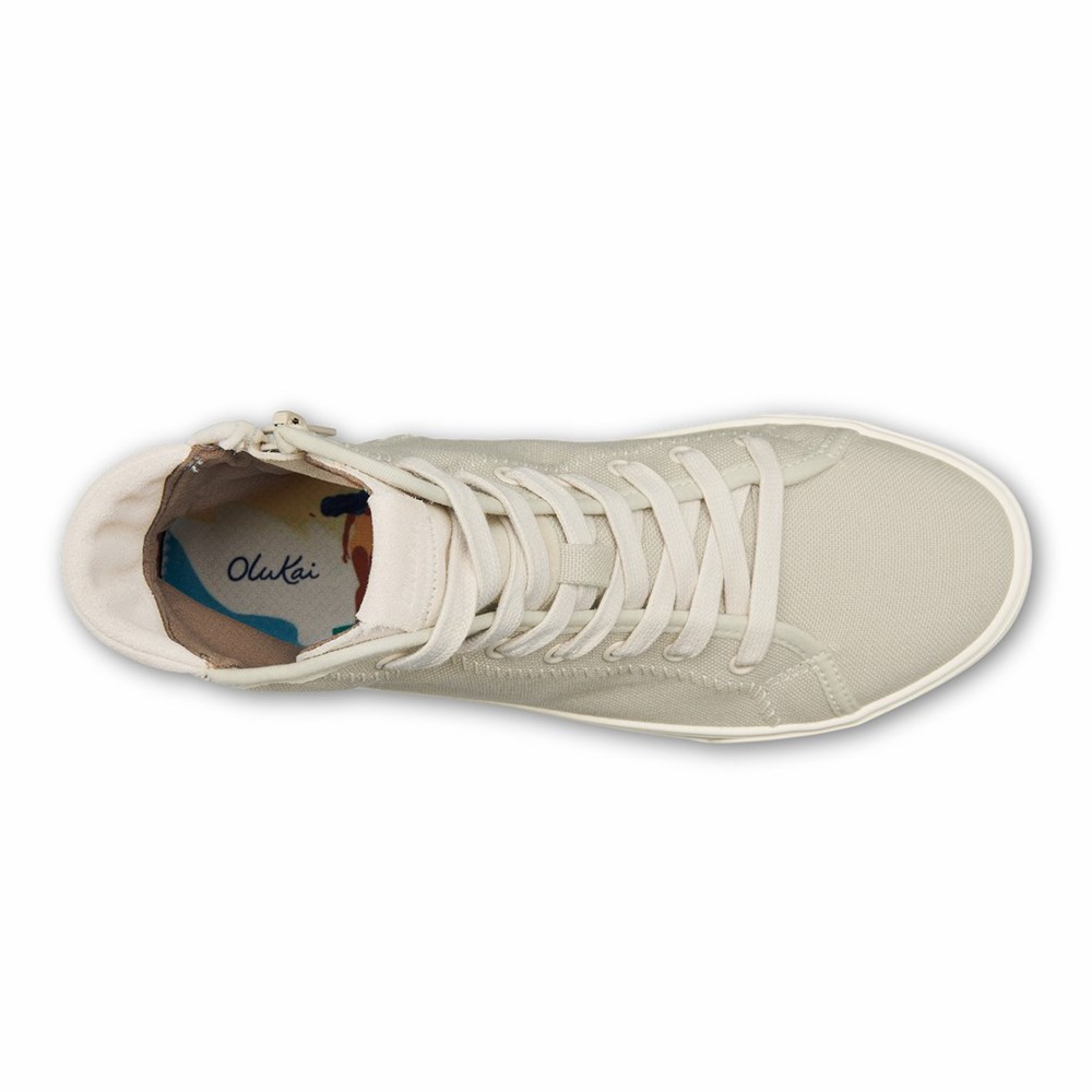 Beige OluKai Pīlahi Women's Sneakers | 72569-DMYU