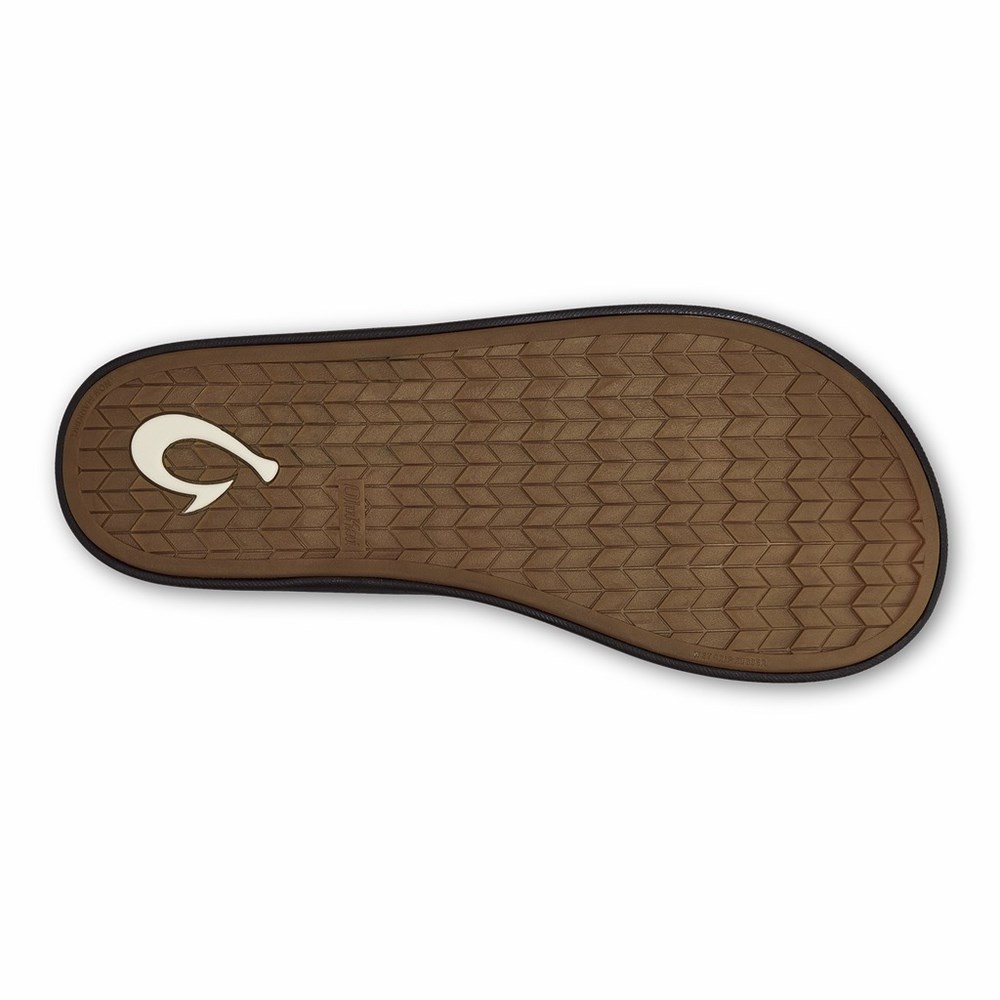 Black / Dark Grey OluKai Kōko‘o Men's Sandals | 37425-RMNI