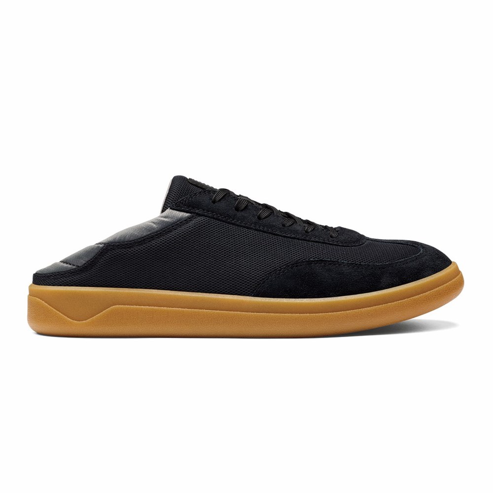 Black / Dark Grey OluKai Pūnini Men's Sneakers | 81207-WVJH