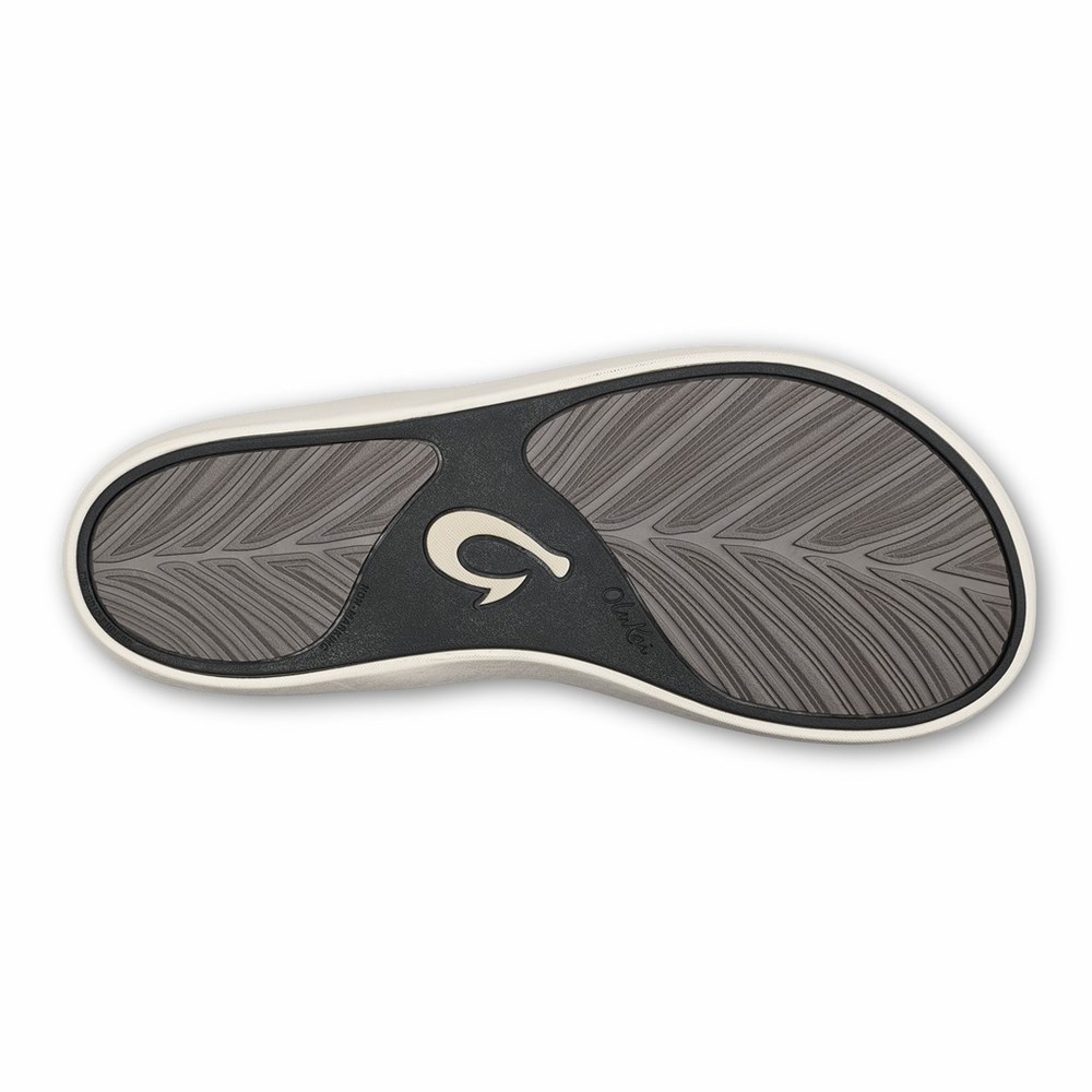 Black / Dark Grey OluKai Pī‘oe Women's Sandals | 25430-OVEX