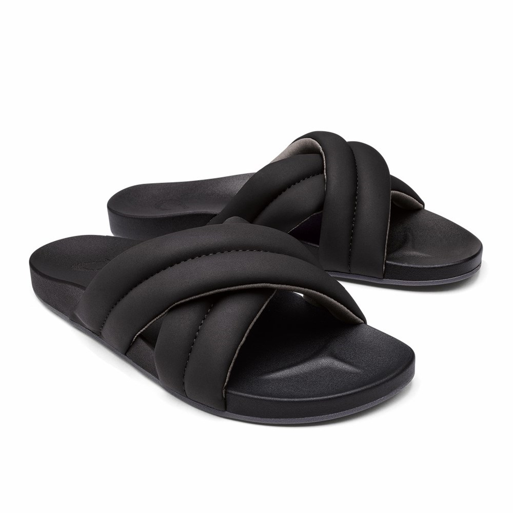 Black OluKai Hila Women's Sandals | 10832-YLMK