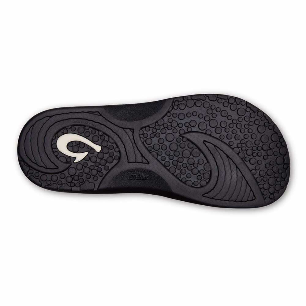 Black OluKai Hokua Men's Sandals | 43597-XJOU