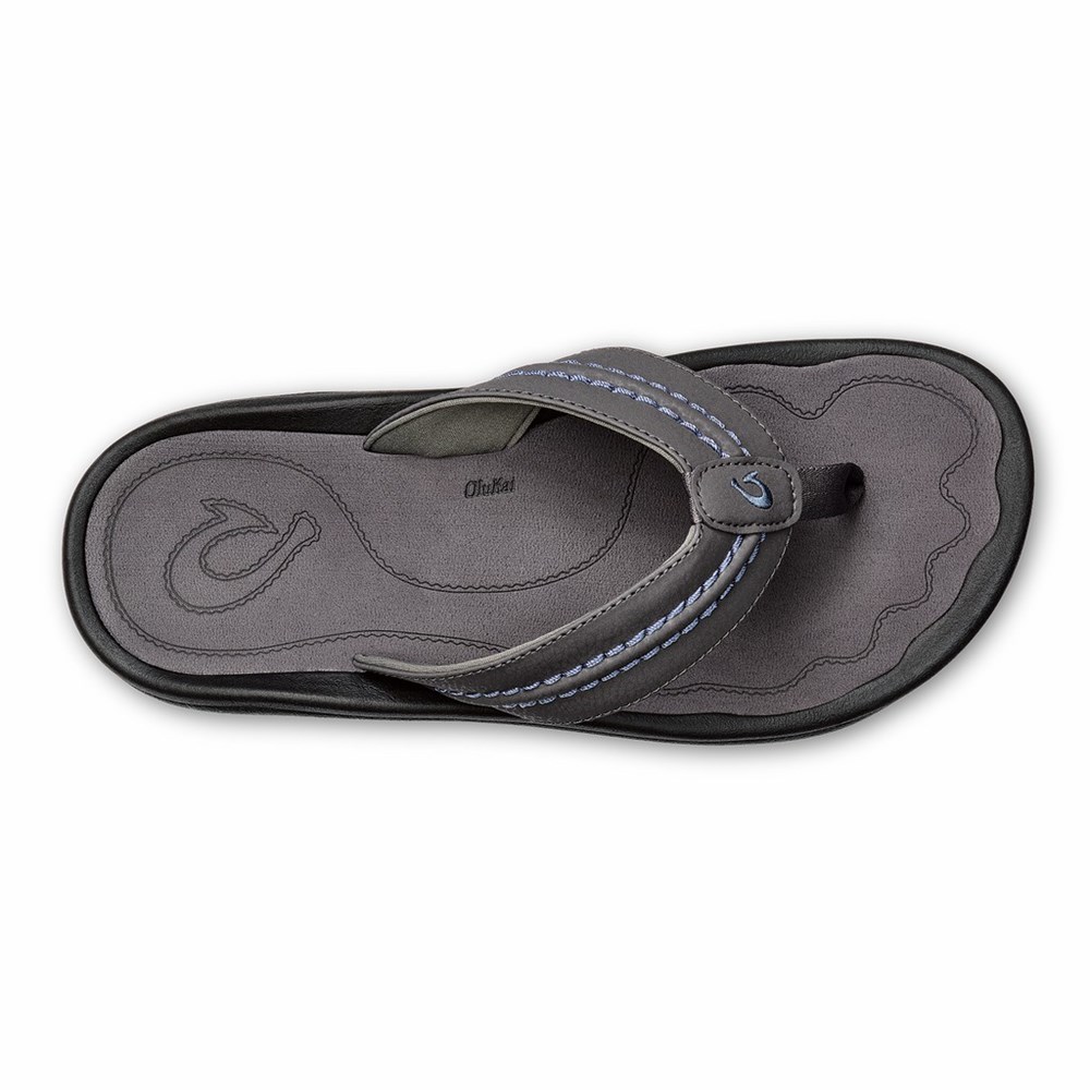 Black OluKai Hokua Men's Sandals | 60134-FBEG