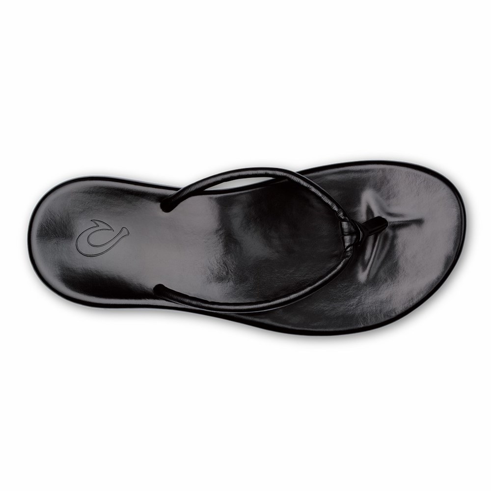 Black OluKai Huawai Women's Sandals | 32705-QUAG