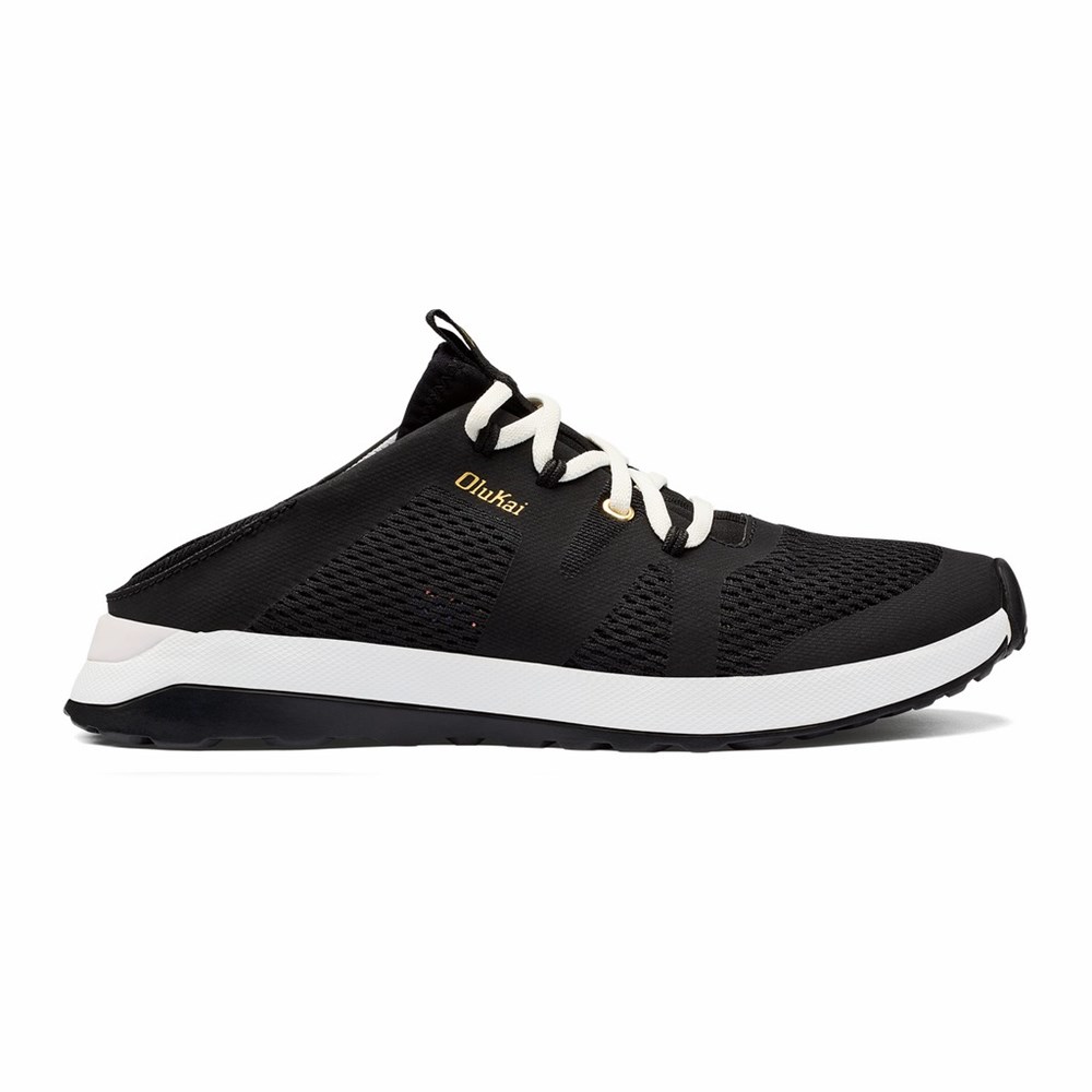 Black OluKai Huia Women's Sneakers | 47613-QGVL