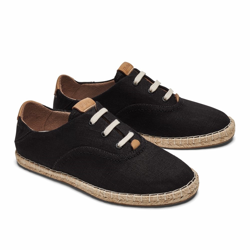 Black OluKai Kaula Pa‘a Lī Women's Sneakers | 04732-GBOY