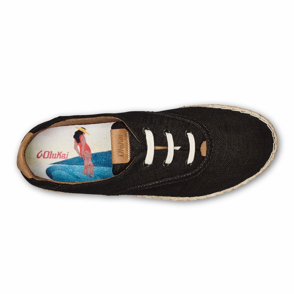 Black OluKai Kaula Pa‘a Lī Women's Sneakers | 04732-GBOY