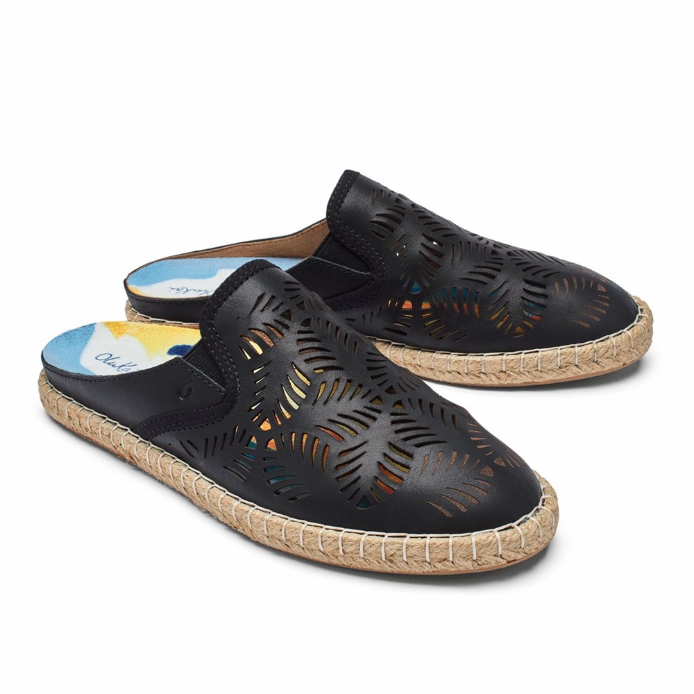 Black OluKai Kaula ‘Olu ‘Ili Women's Sneakers | 56209-KXHT