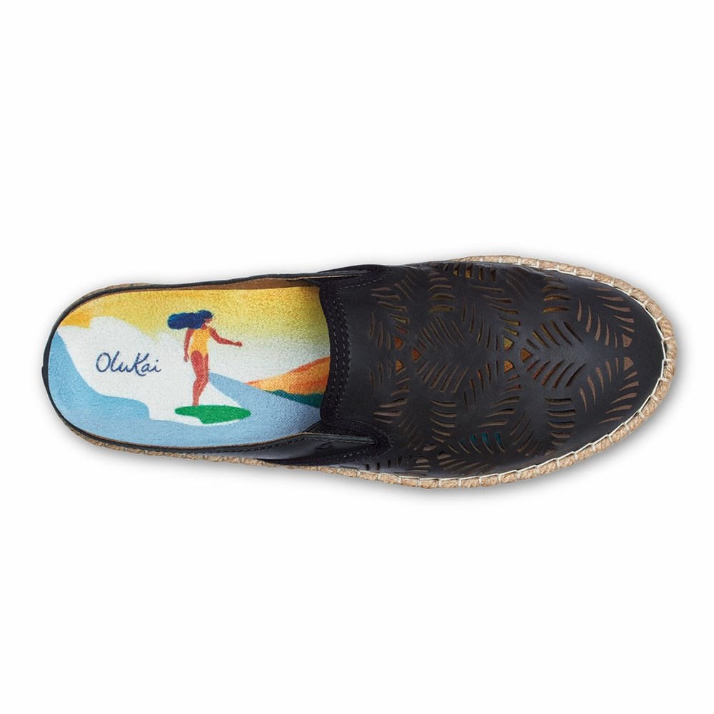 Black OluKai Kaula ‘Olu ‘Ili Women's Sneakers | 56209-KXHT