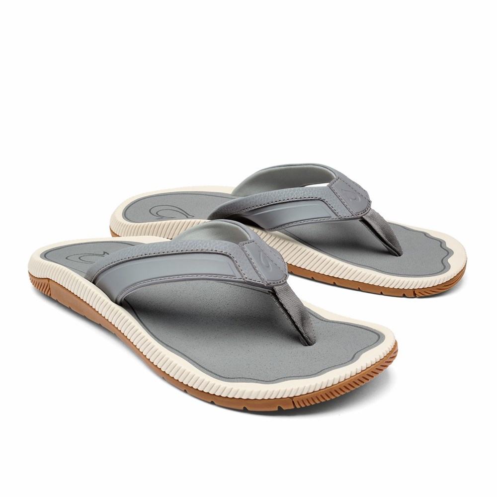 Black OluKai Kūkulu Men's Sandals | 07154-SJRF