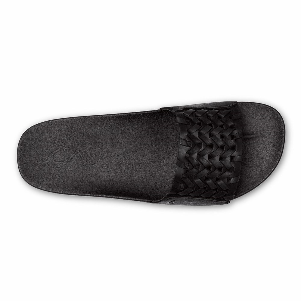 Black OluKai Kāmola Women's Sandals | 30529-TBQN