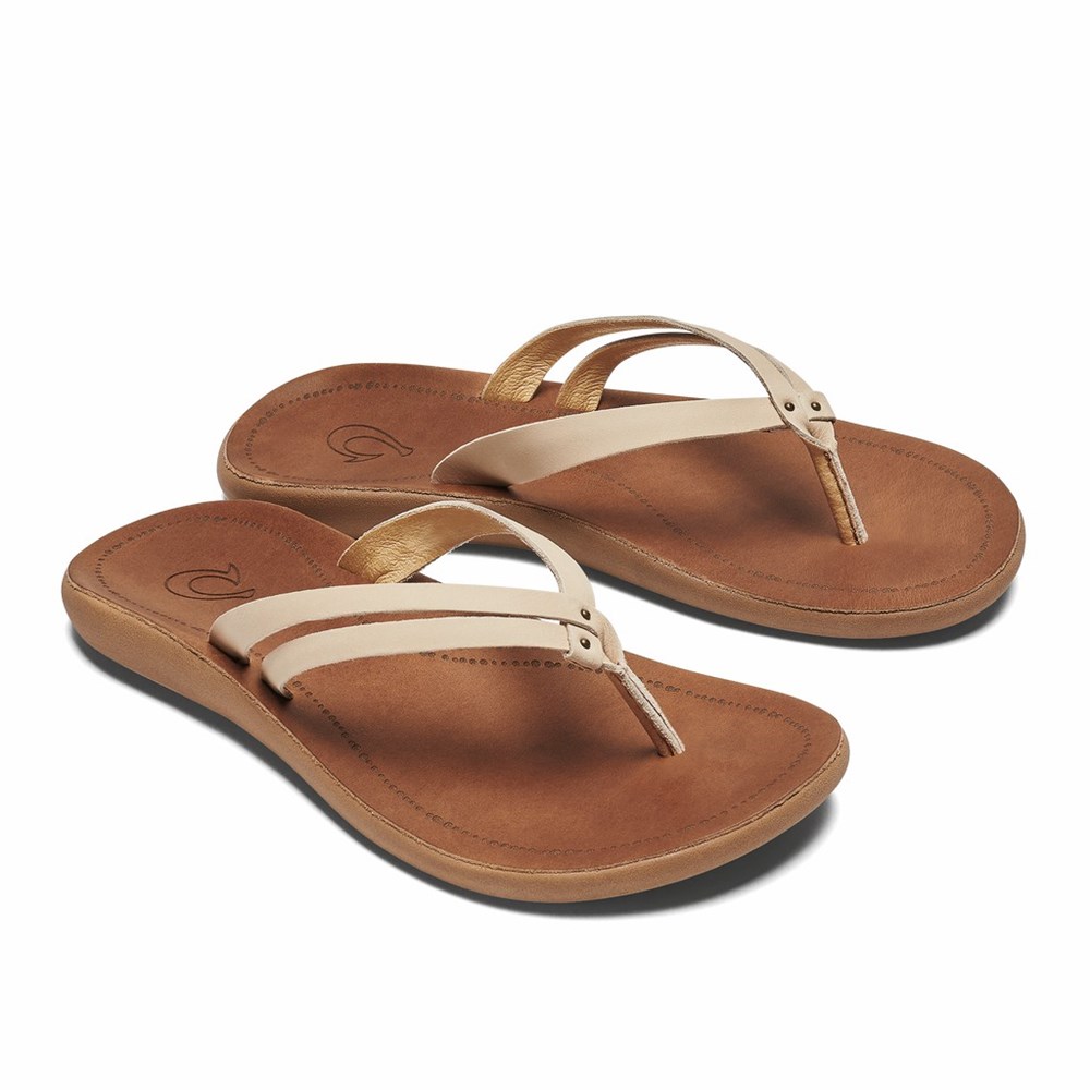 Black OluKai Kāpehe Luana Women's Sandals | 05139-ENRV