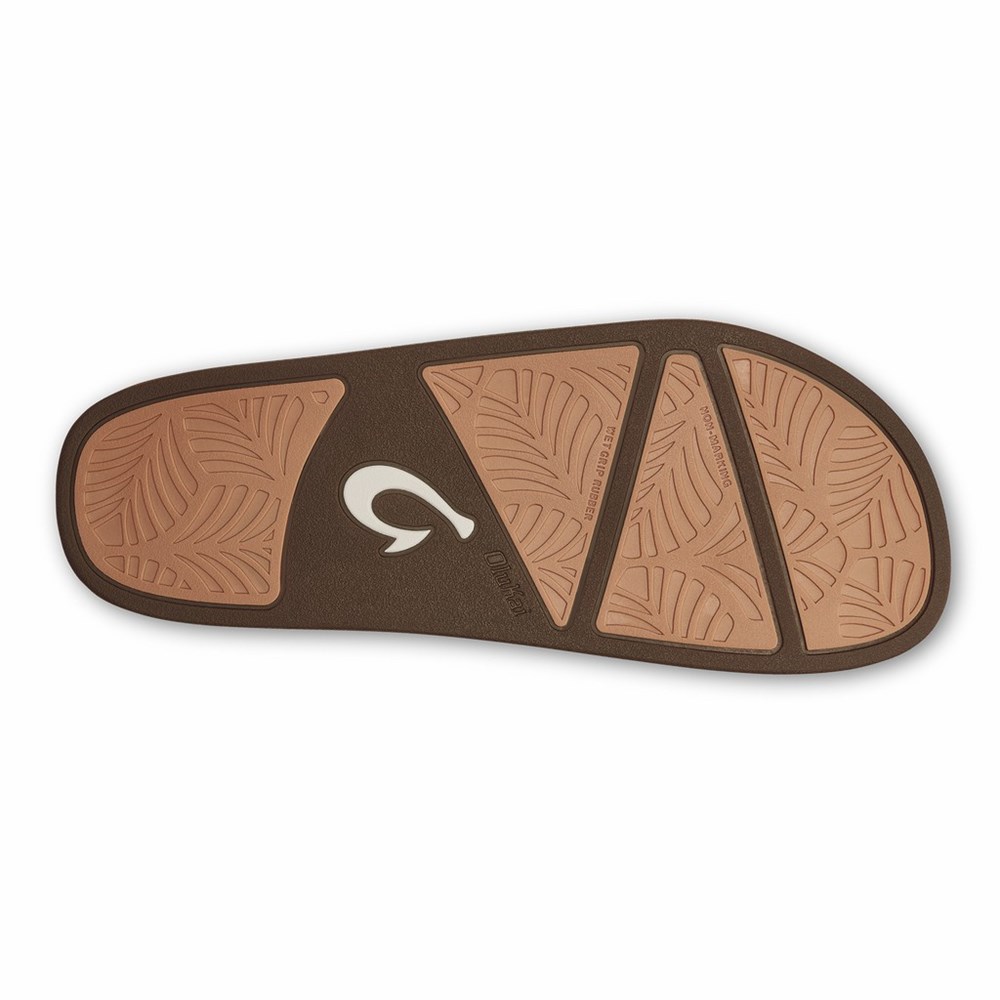 Black OluKai Kīpe'a Heu Women's Sandals | 72456-RSLK