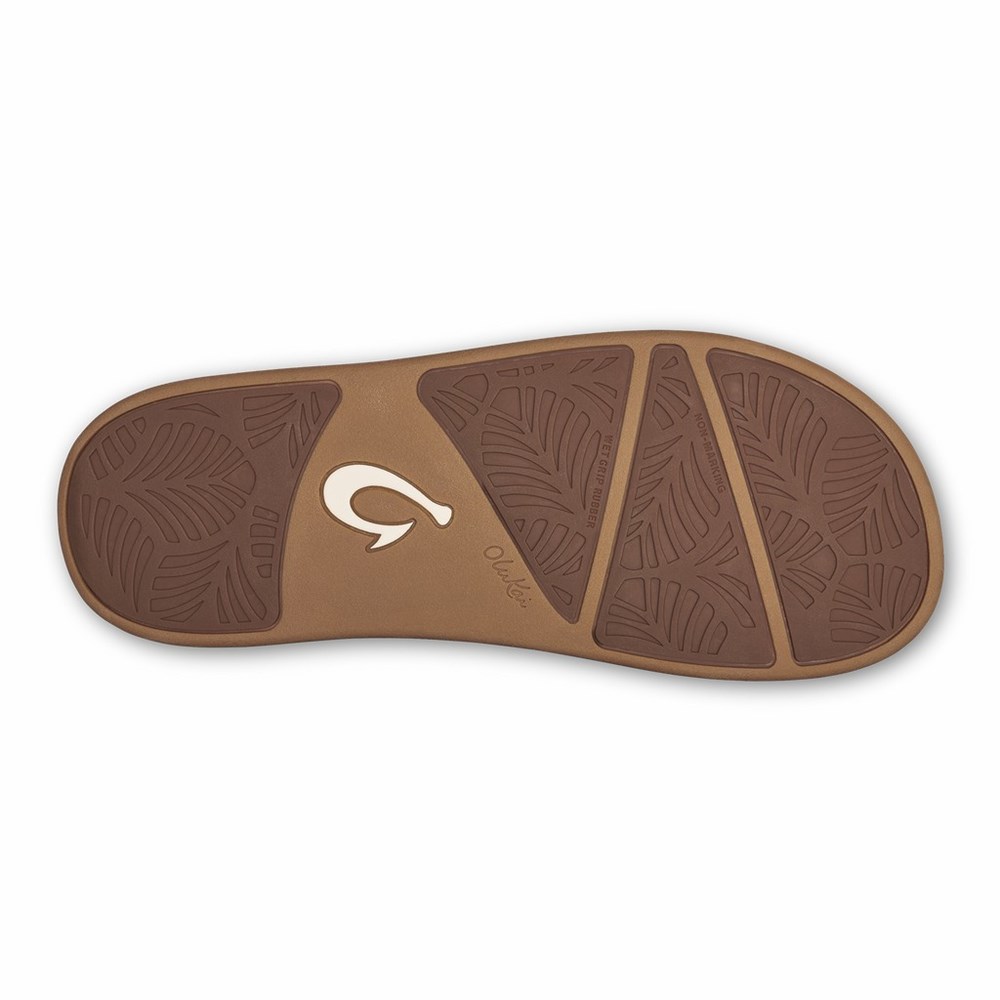 Black OluKai Kīpe'a Heu Women's Slippers | 01953-FIZB