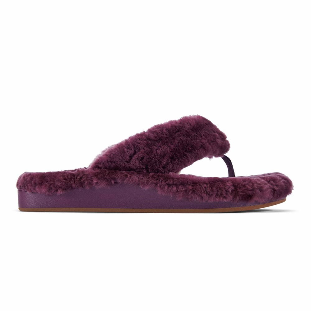 Black OluKai Kīpe\'a Heu Women\'s Slippers | 01953-FIZB