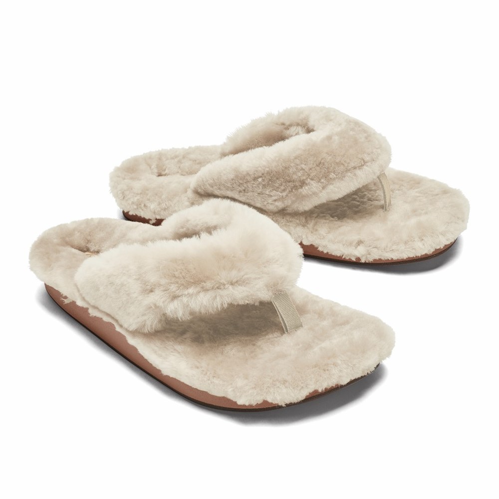 Black OluKai Kīpe'a Heu Women's Slippers | 27560-CFNO