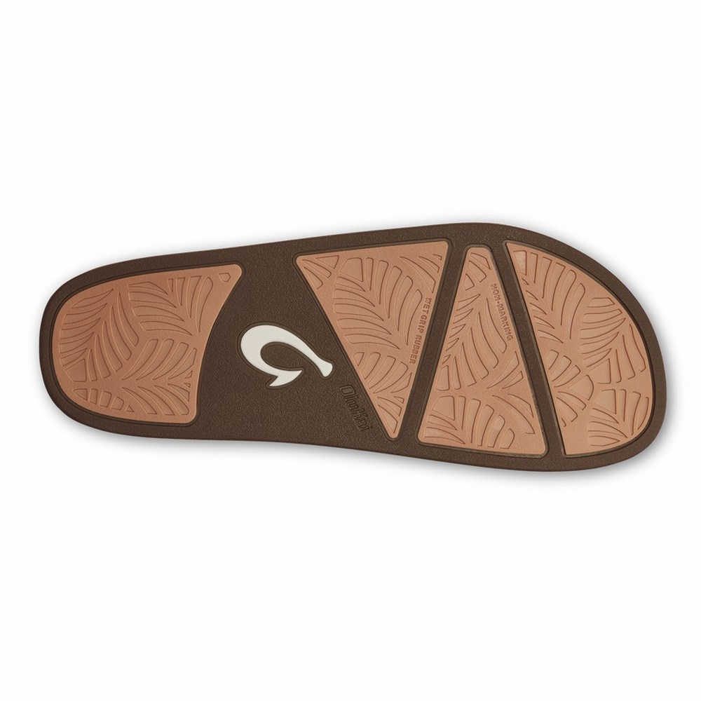 Black OluKai Kīpe'a Heu Women's Slippers | 27560-CFNO