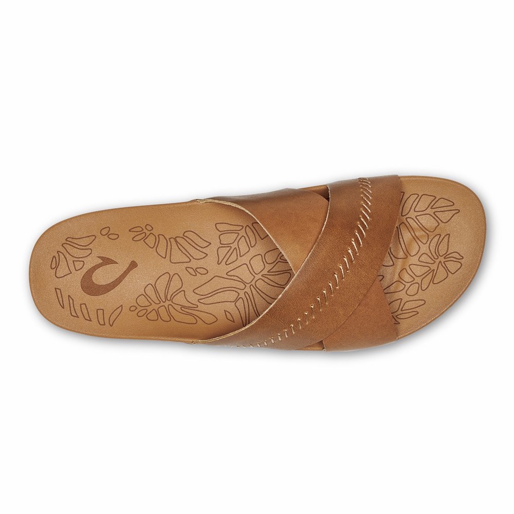 Black OluKai Kīpe‘a ‘Olu Women's Sandals | 13548-TZXY