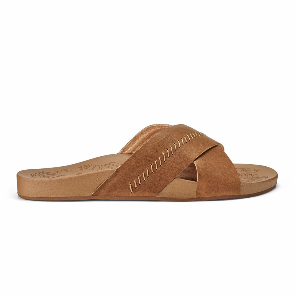 Black OluKai Kīpe‘a ‘Olu Women\'s Sandals | 13548-TZXY