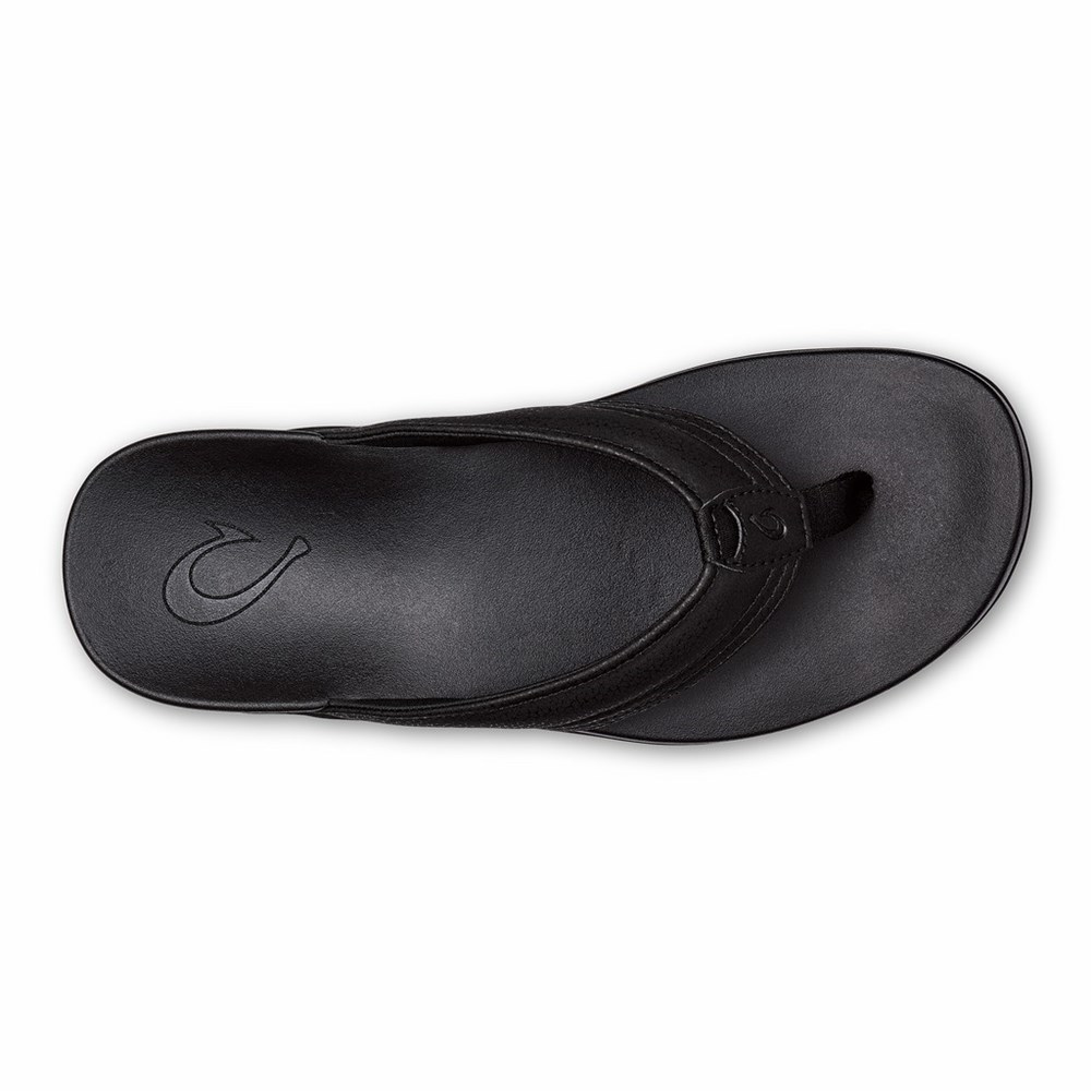 Black OluKai Maha Men's Sandals | 18039-YKUR