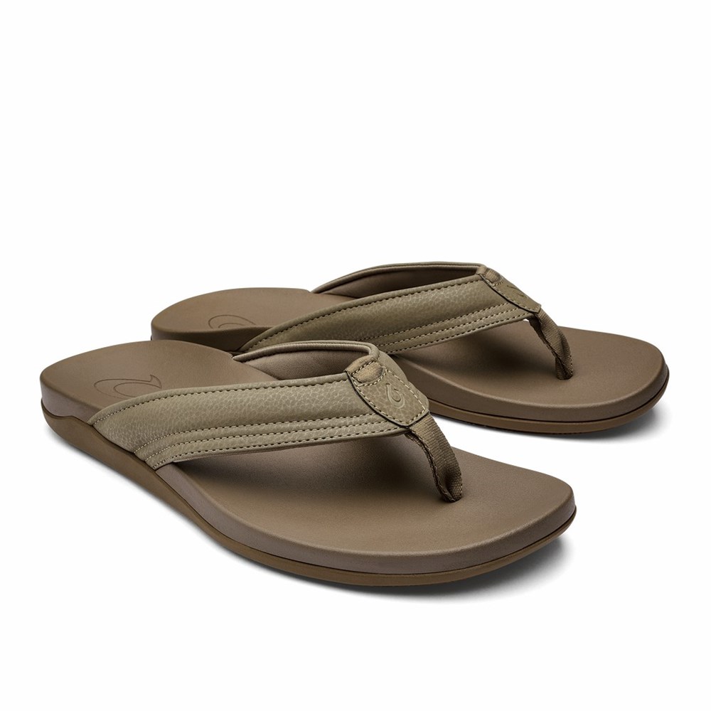 Black OluKai Maha Men's Sandals | 30817-QYPO