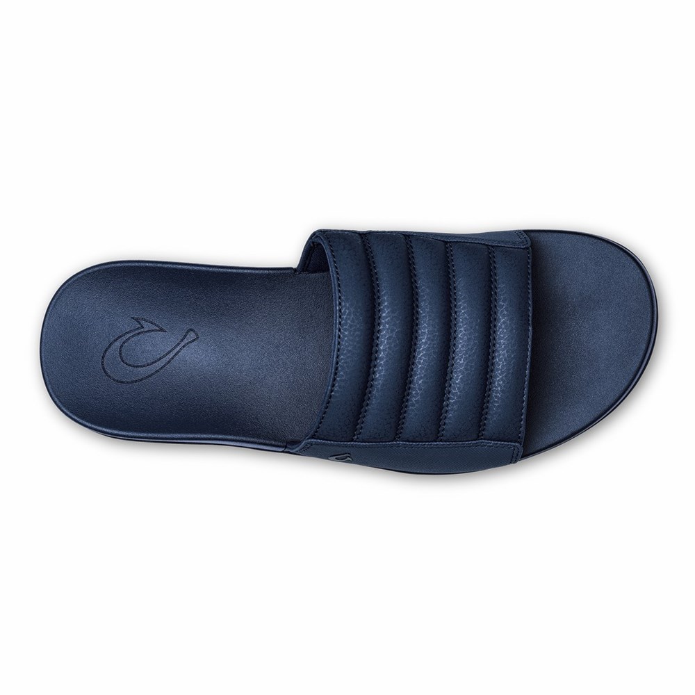 Black OluKai Maha 'Olu Men's Sandals | 69527-BCYJ