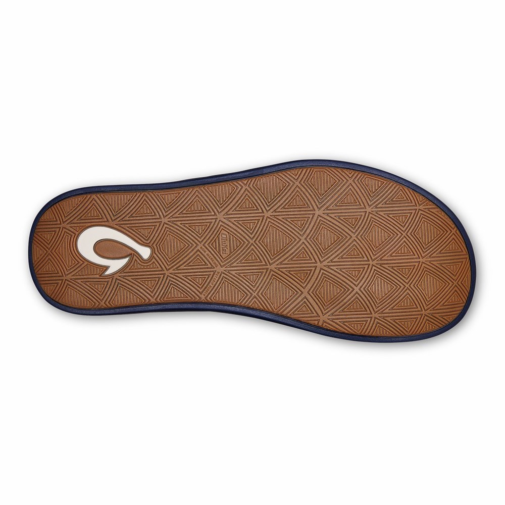 Black OluKai Maha 'Olu Men's Sandals | 69527-BCYJ