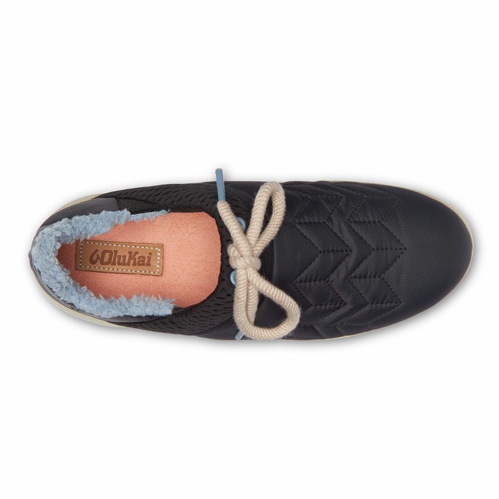 Black OluKai Mahiki Women's Slippers | 13852-DEKR