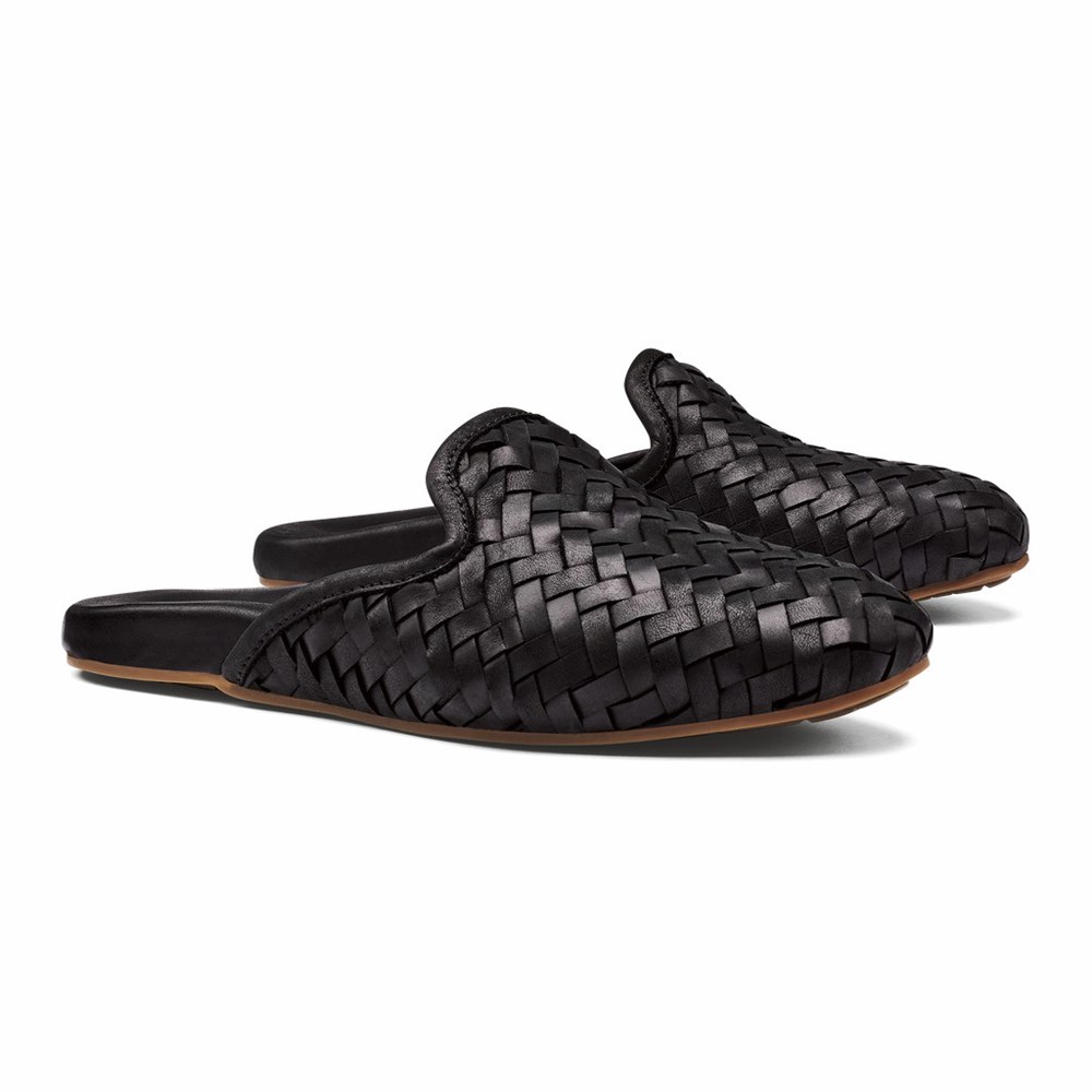 Black OluKai Mi‘i Women's Sneakers | 64983-TFWO