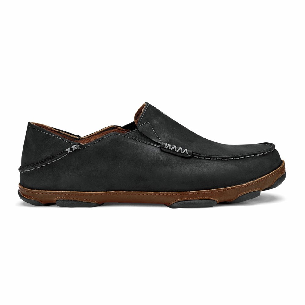 Black OluKai Moloā Men\'s Sneakers | 53196-KJZU