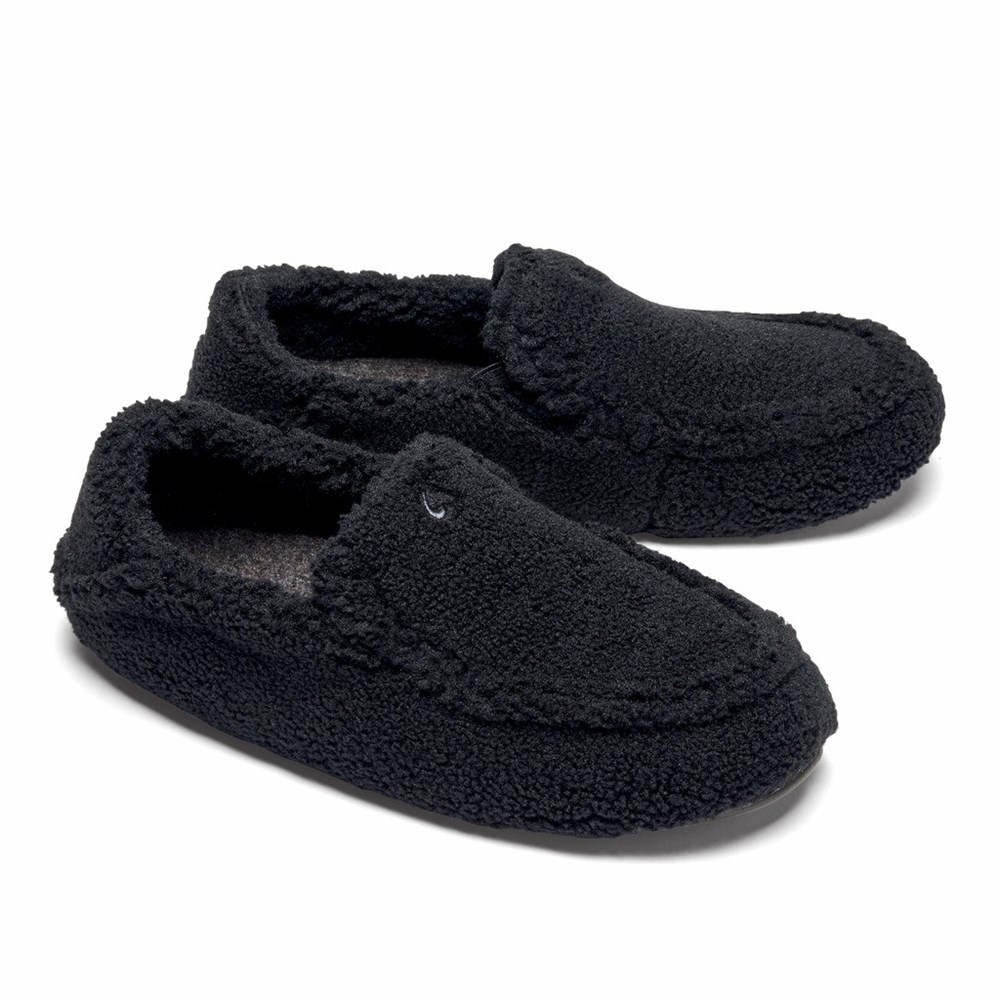 Black OluKai Nohea Heu Slipper Women's Slippers | 12549-FLZY