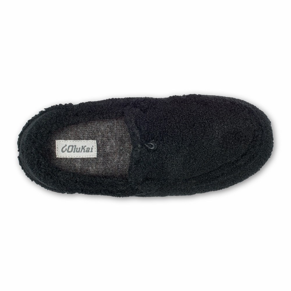 Black OluKai Nohea Heu Slipper Women's Slippers | 12549-FLZY