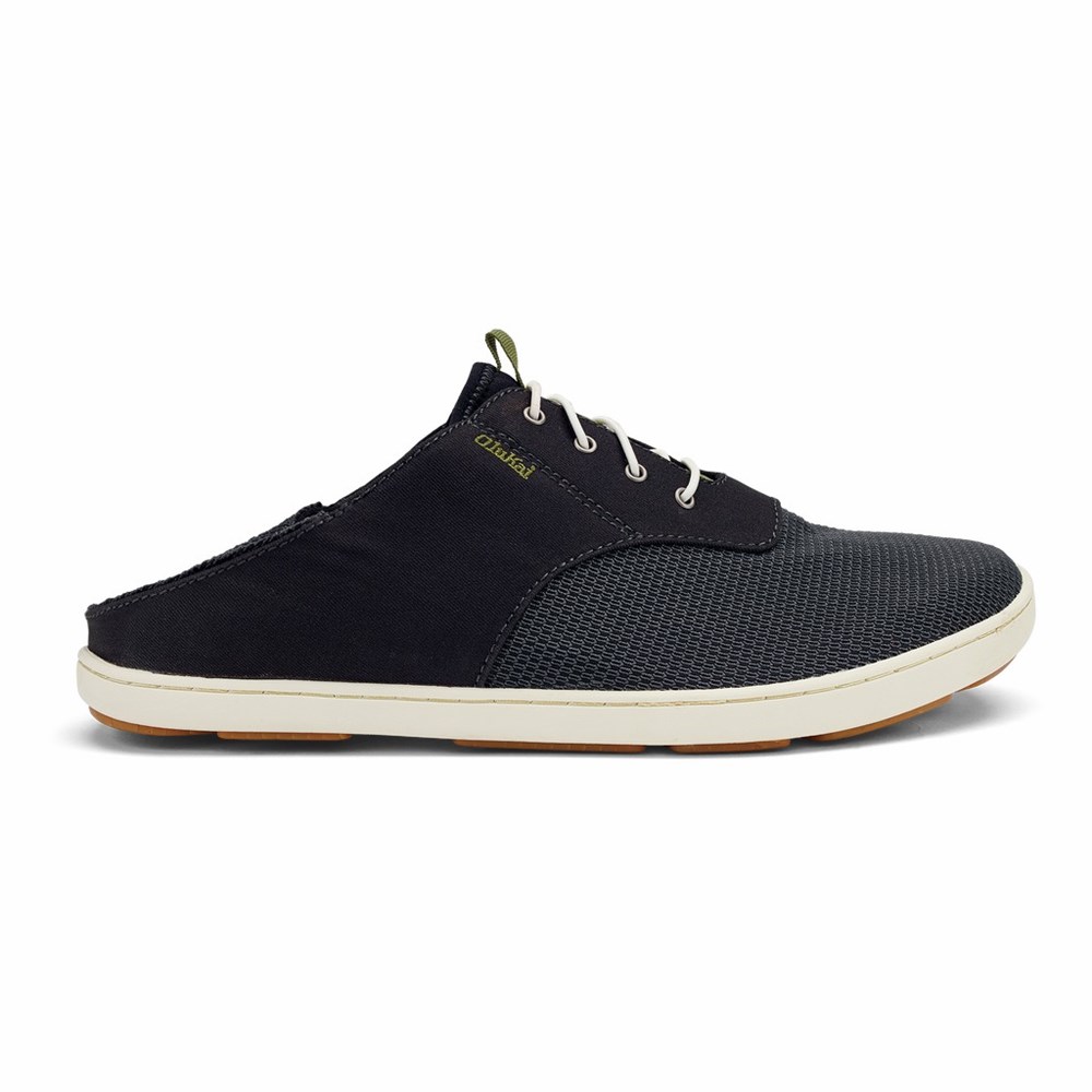 Black OluKai Nohea Moku Men's Sneakers | 24096-QWEV