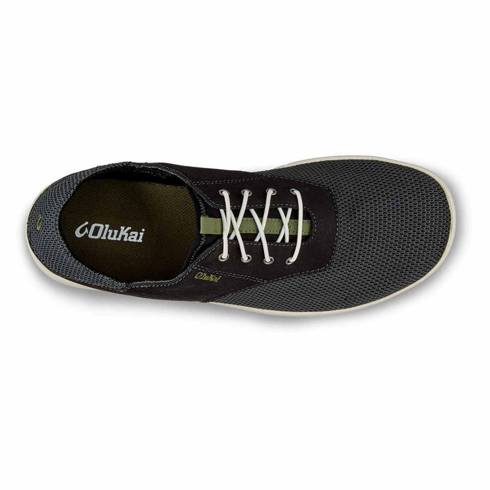 Black OluKai Nohea Moku Men's Sneakers | 24096-QWEV