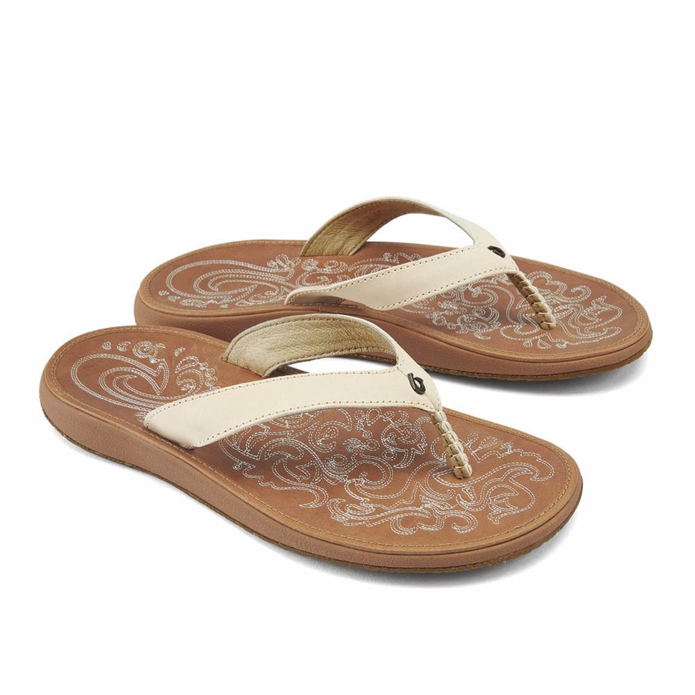 Black OluKai Paniolo Women's Sandals | 78425-TEXU