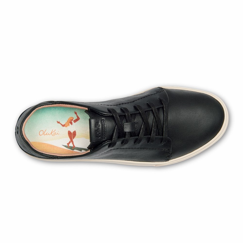 Black OluKai Pehuea Lī ‘Ili Women's Sneakers | 84120-XICL