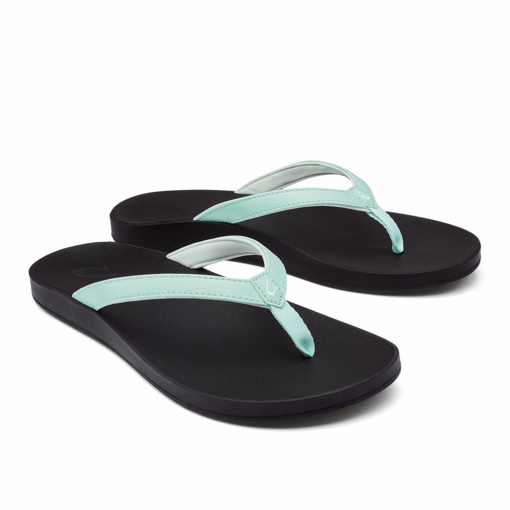 Black OluKai Puawe Women's Sandals | 64907-UCLR