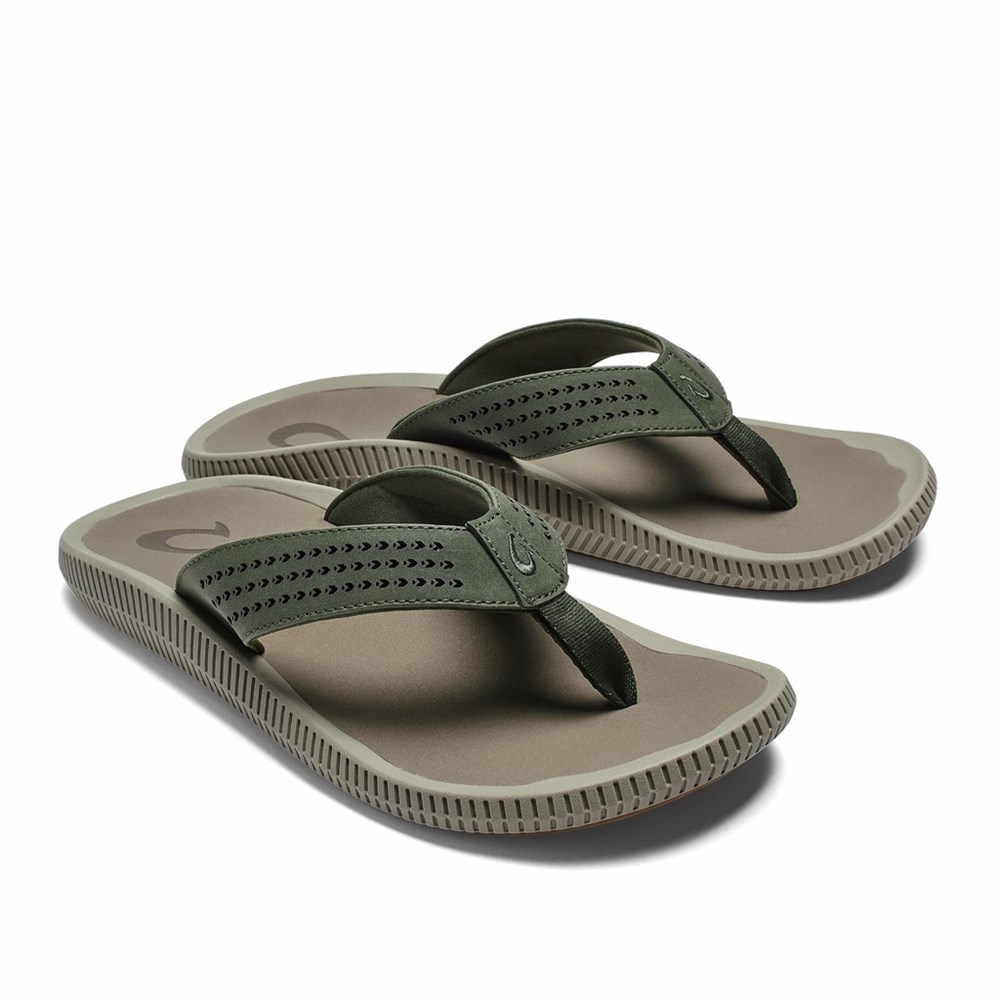 Black OluKai Ulele Men's Sandals | 43629-LCNG