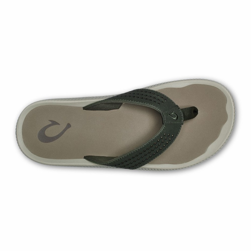 Black OluKai Ulele Men's Sandals | 43629-LCNG