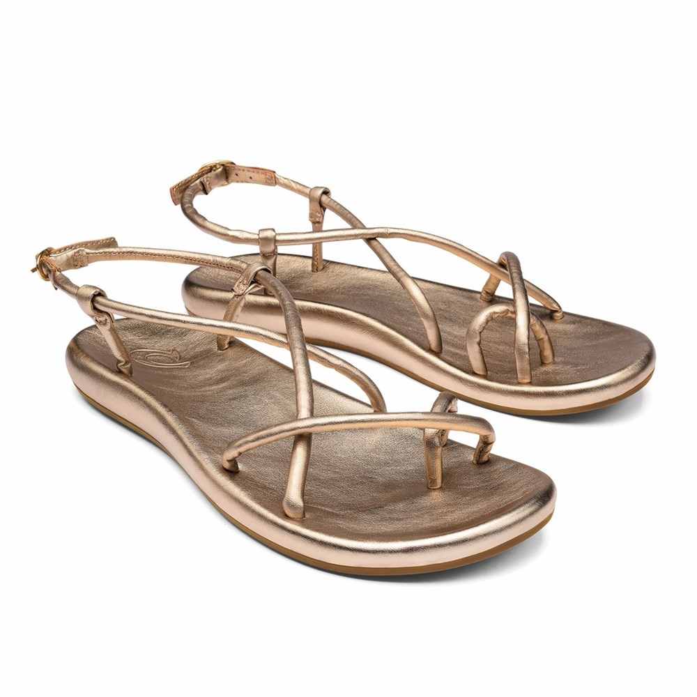 Black OluKai Waiau Women's Sandals | 62481-ULGK