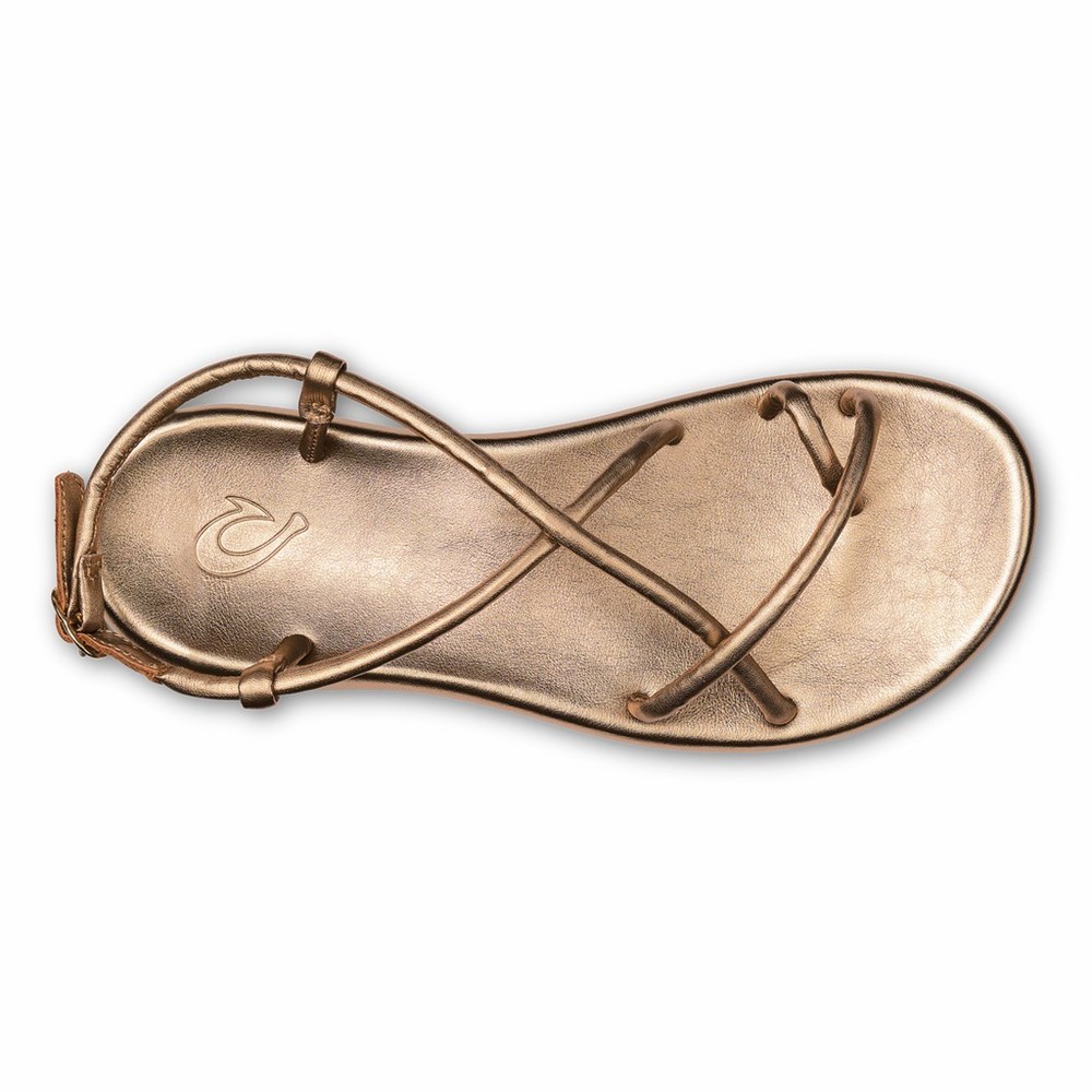 Black OluKai Waiau Women's Sandals | 62481-ULGK