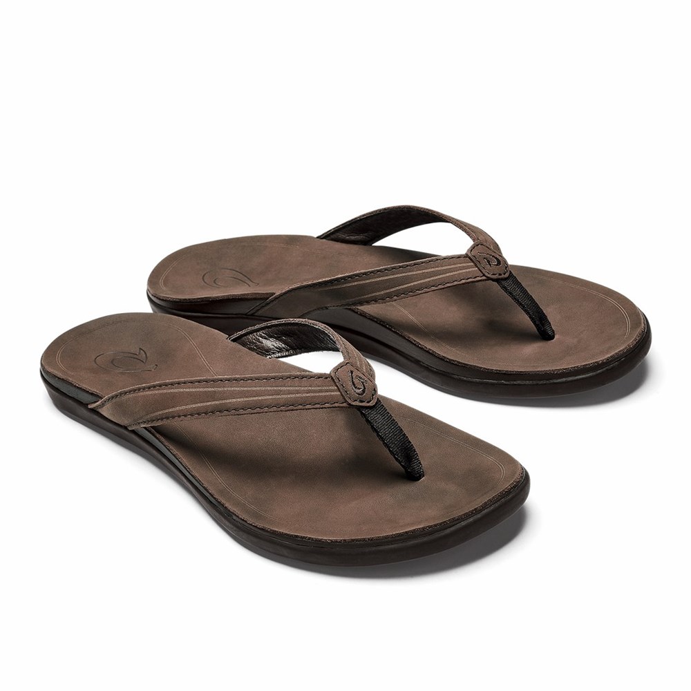 Black OluKai ‘Aukai Women's Sandals | 60957-VTEX