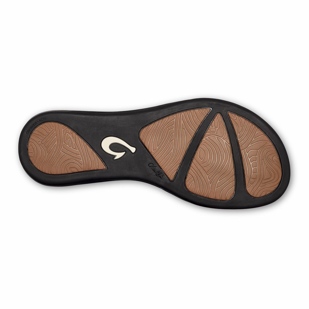 Black OluKai ‘Aukai Women's Sandals | 60957-VTEX