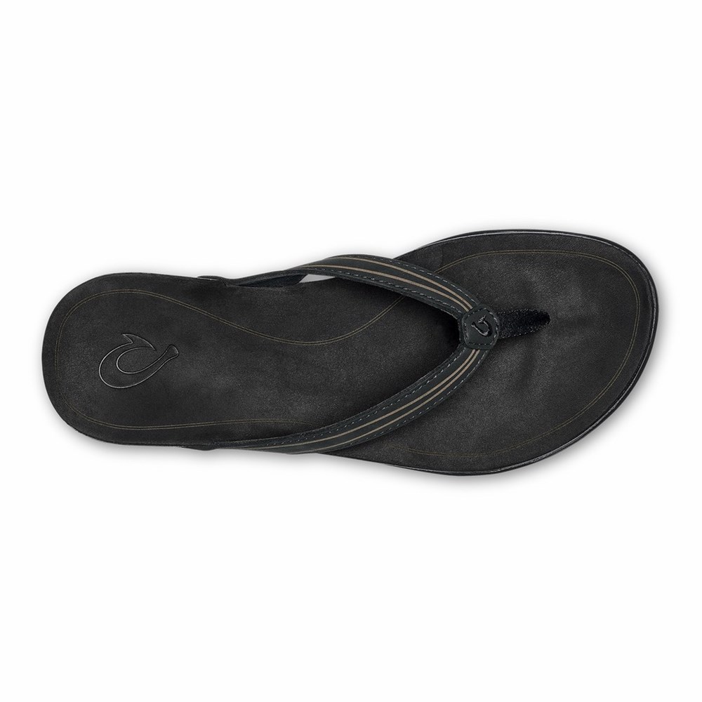 Black OluKai ‘Aukai Women's Sandals | 94836-ZYFL