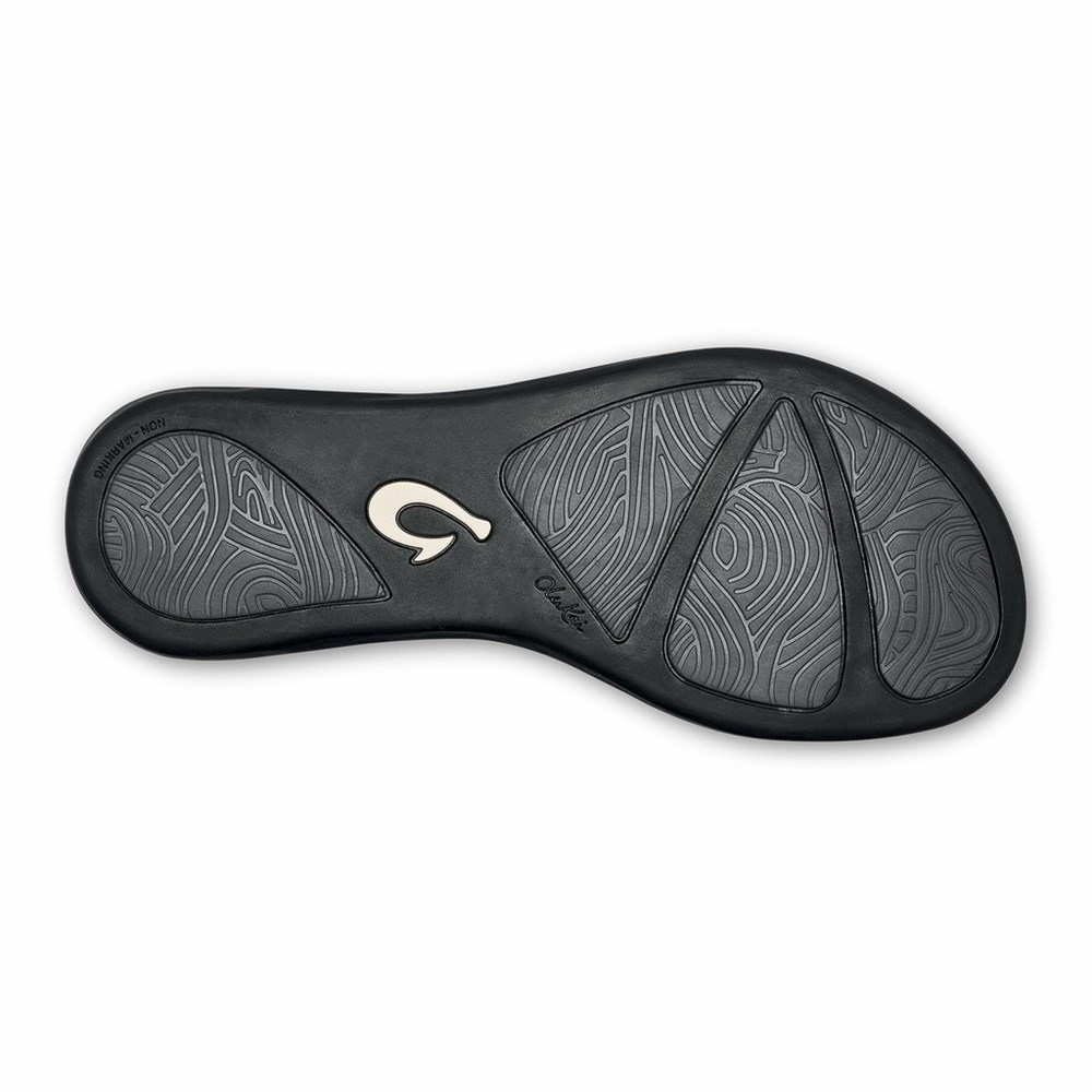 Black OluKai ‘Aukai Women's Sandals | 94836-ZYFL