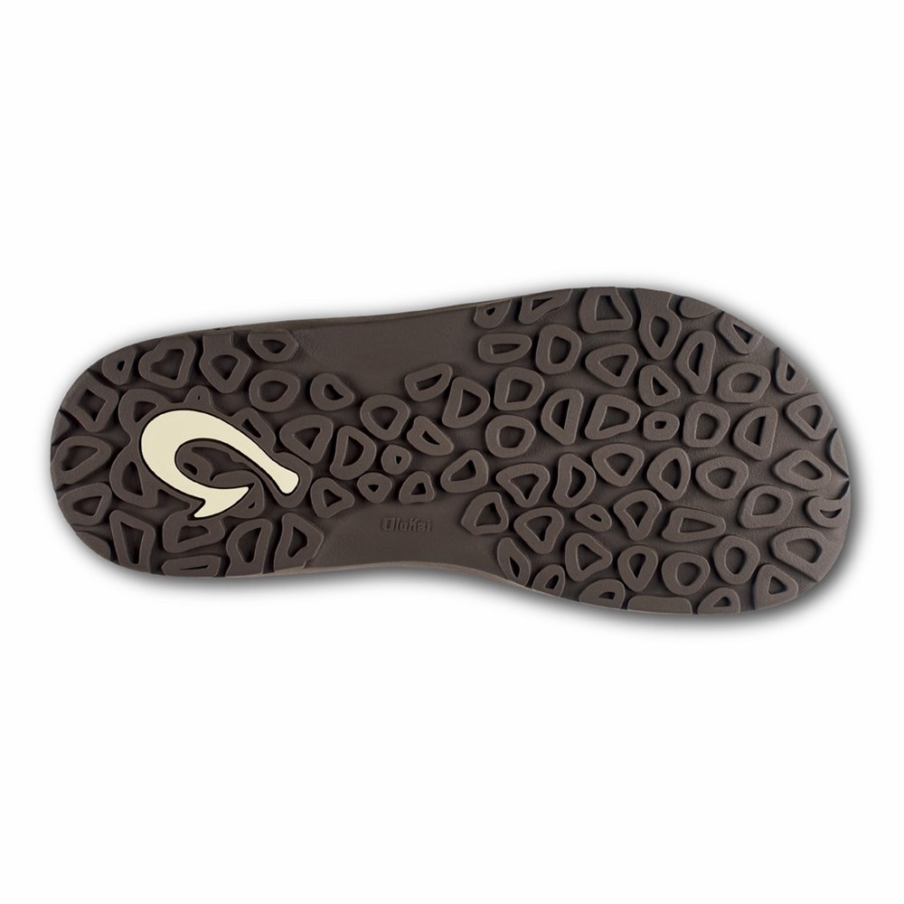 Black OluKai ‘Ohana Men's Sandals | 36917-CRAS