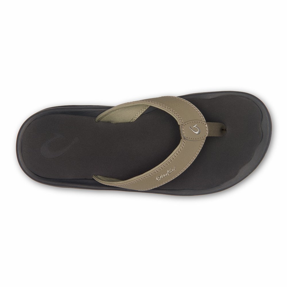 Black OluKai ‘Ohana Men's Sandals | 91258-ORMI